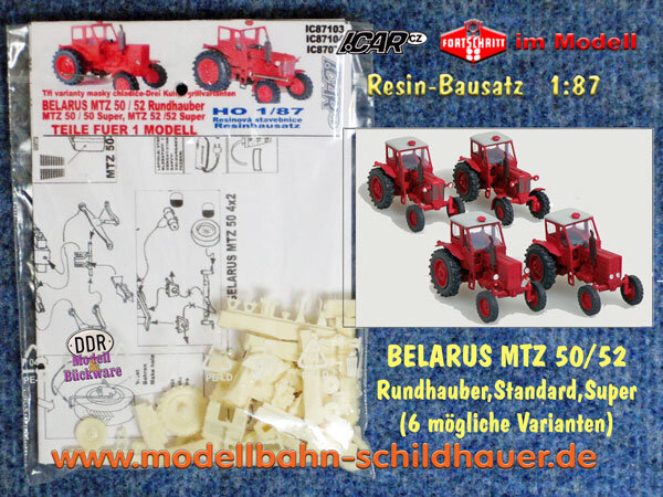 Traktor Belarus 50 und 52 - 6 Versionen - Bausatz für 1 Traktor